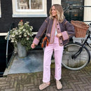Isabella - Dame kort vatteret jakke med colour blocking