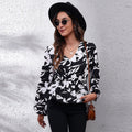 Natasha - Blomsterprintet bluse med V-hals