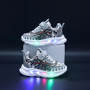 DinoSteps - Lysende sko med dinosaurdesign og LED-såler