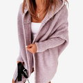 Dame Hoodie Strikket Cardigan