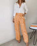 Elena - Dame bukser med elegant printdesign