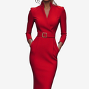 Dame V-Halset Bodycon Kjole