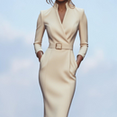 Dame V-Halset Bodycon Kjole