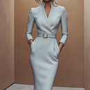 Dame V-Halset Bodycon Kjole