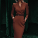 Dame V-Halset Bodycon Kjole