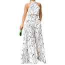 Eleni - Dame jumpsuit med bredde ben & print