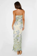 Diana off-shoulder maxikjole med blomsterprint, ærmeløst