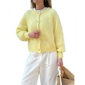Sorella - Dame oversized cardigan med knapper og lange ærmer
