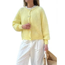 Sorella - Dame oversized cardigan med knapper og lange ærmer