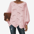 Dame Oversized Hulfærdig Strik Sweater