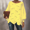 Dame Oversized Hulfærdig Strik Sweater
