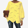 Dame Oversized Hulfærdig Strik Sweater
