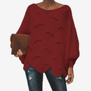 Dame Oversized Hulfærdig Strik Sweater