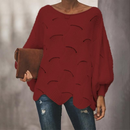 Dame Oversized Hulfærdig Strik Sweater