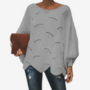 Dame Oversized Hulfærdig Strik Sweater