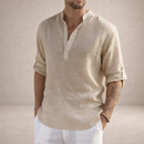Herre langærmet skjorte med ståkrave