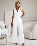 Ondine - Elegant ærmeløs jumpsuit med bælte
