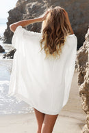 Solaya Boho Chic coverup med V-hals og flagrende ærmer