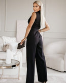 Ondine - Elegant ærmeløs jumpsuit med bælte