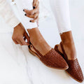 Mira - Trendy slip-on slingback sko med vævet, struktureret