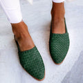 Mira - Trendy slip-on slingback sko med vævet, struktureret