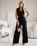 Ondine - Elegant ærmeløs jumpsuit med bælte