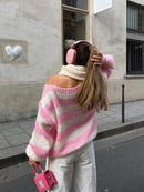 Lily - Overdimensioneret stribet sweater med rund hals og