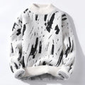 Stilfuld, printet sweater med lange ærmer og rund