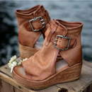 Dame plateausandaler med peep toe