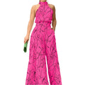 Eleni - Dame jumpsuit med bredde ben & print
