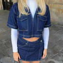 Dame todelt outfitsæt med V-hals top