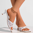 Dame slip-on-sandaler med firkantet tå