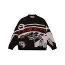 Helen langærmet sweater med rund hals og unikt design