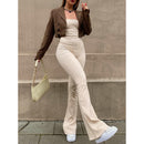 Angela - Stropløs jumpsuit med rygløs design og slim fit