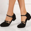 Alice - Elegante sko med lav hæl med justerbar rem og behagelig indersål