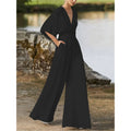Amy jumpsuit med vide ben og V-hals