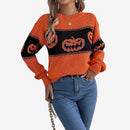 Dame sweater med græskar-design til Halloween