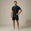 Herre 2-delt Polo Shirt og Drawstring Shorts Sæt