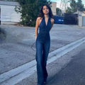 Hedda - Afslappet jumpsuit med V-hals og høj talje