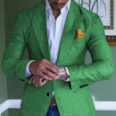 Langærmet blazer med V-hals, skræddersyet slim fit for et