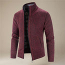 Langærmet cardigan med lynlås i slim fit