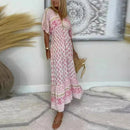 Kvinders Maxi Kjole V-Hals med Tassel Detalje