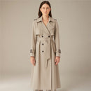 Dames Trenchcoat med Notched Krave og Bælte i Taljen