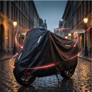 MotoSheltra - Motorcykelovertræk med reflekterende striber og forstærkede låseåbninger