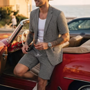 Mænds Plaid Blazer og Shorts Sæt