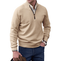 Adam - Stilfuld Langærmet Sweater Med Halv Lynlås
