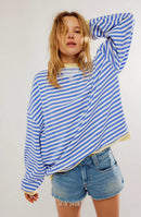 Sophia - Overdimensioneret stribet sweater med rund hals og