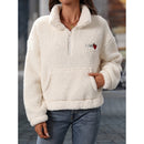 Elegant Amaya pullover med halv lynlås, lange ærmer og