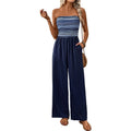 Monika - Stribet jumpsuit med høj talje og brede ben