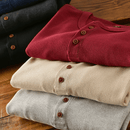 Mason – Let langærmet T-shirt med henley-krave